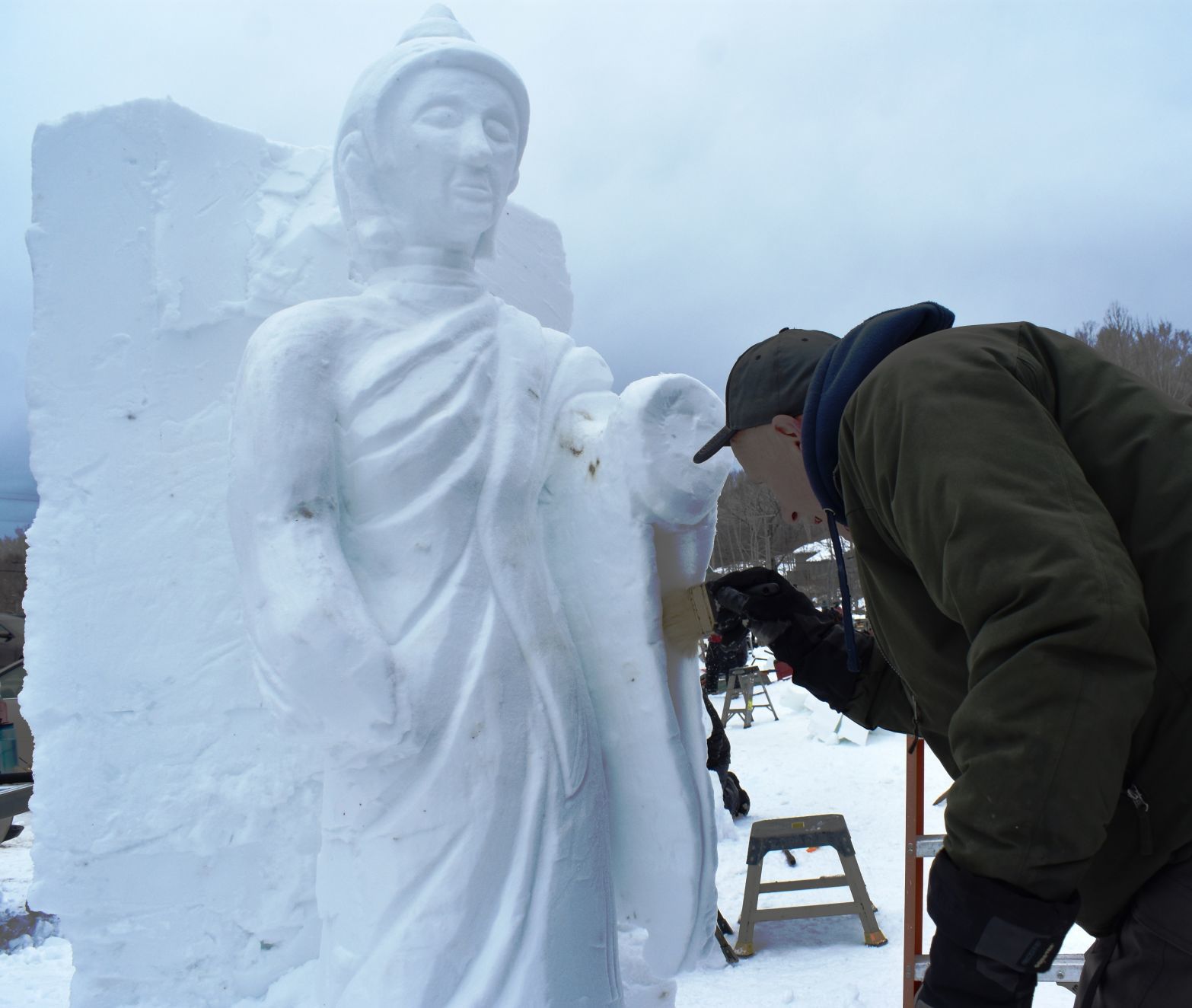Snow carving